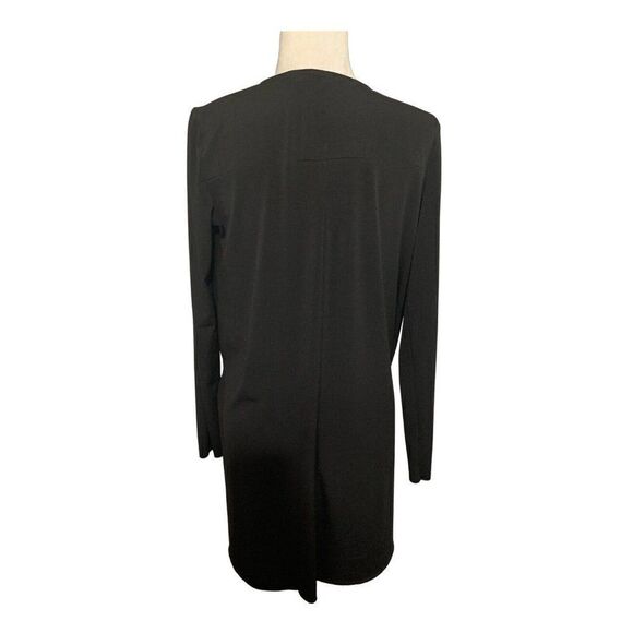 zara wb womens solid black v neck long sleeve high low top medium - Picture 2 of 3